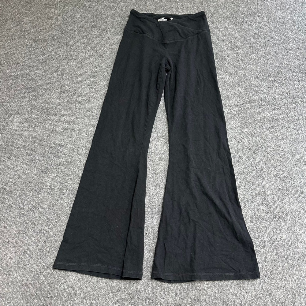 Hollister Flare Leggings Womens Size S Short Black High-Rise Crossover Yoga